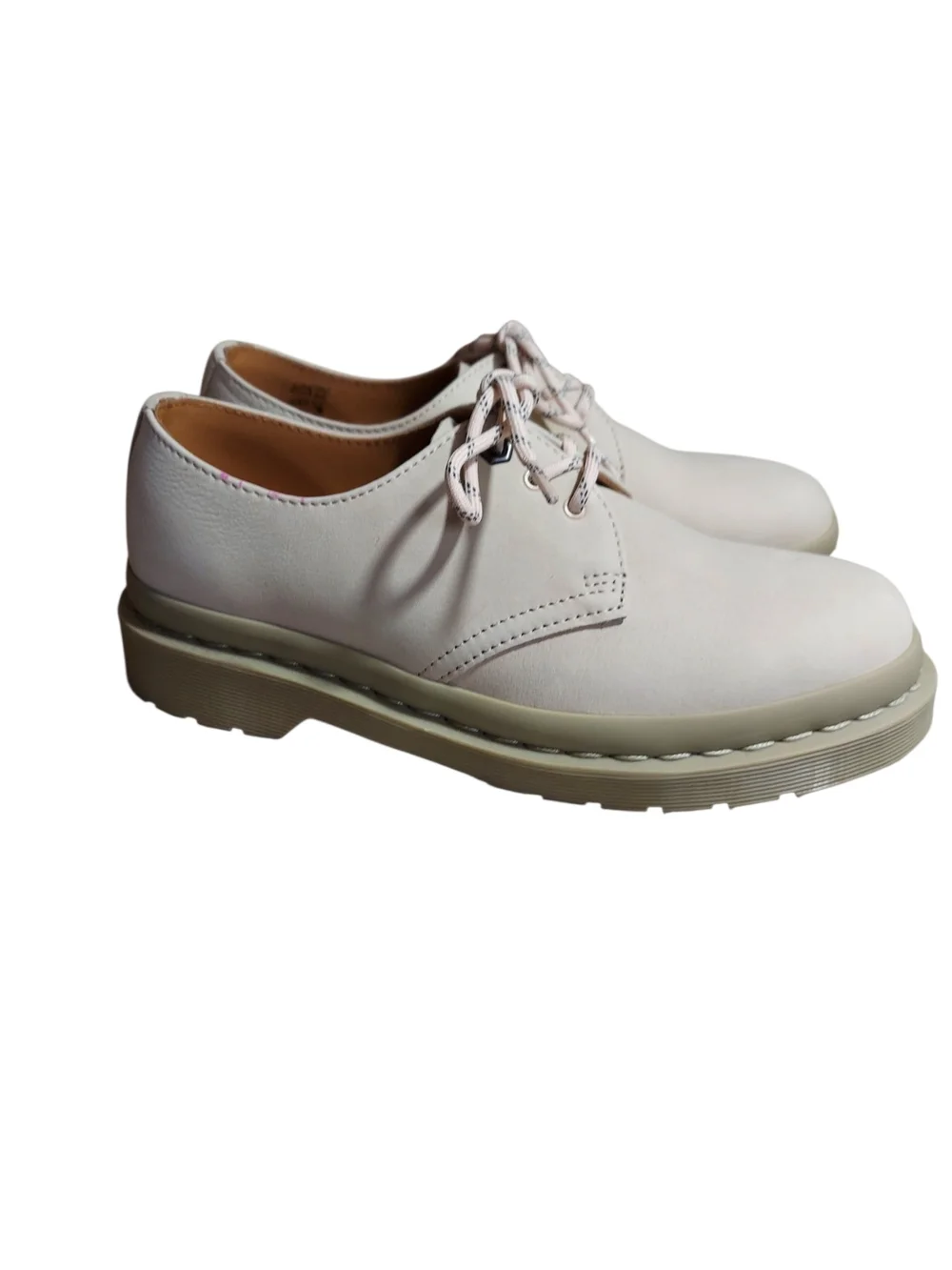Dr Martens 1461 Mono Sand Beige Milled Nubuck Leather Oxfords Womens 8 Academia